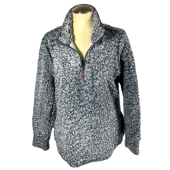 Weatherproof Gray Cozy Plush 1/4 Zip Pullover Sweater Jacket Women Size Large - Picture 1 of 7
